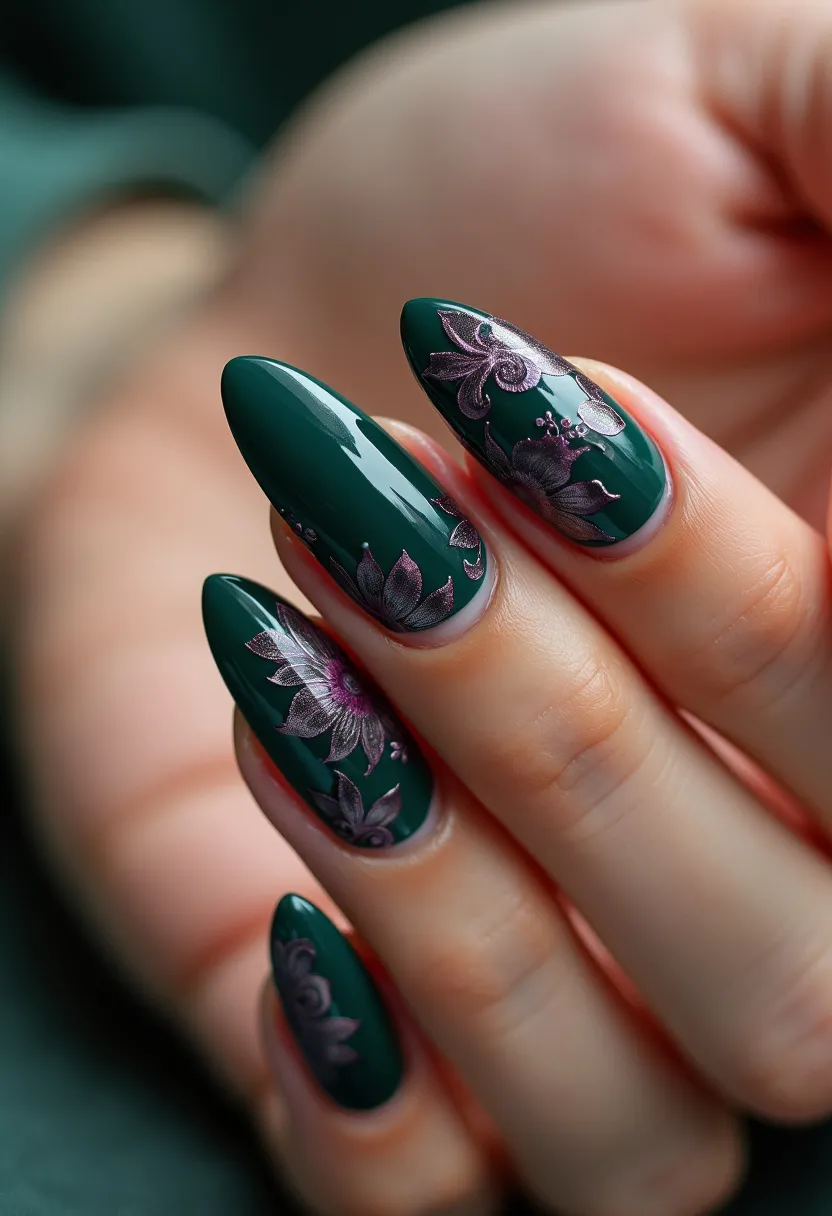 emerald nail designs