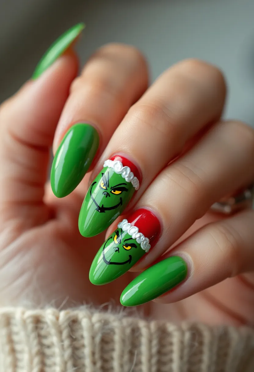 grinch nail designs