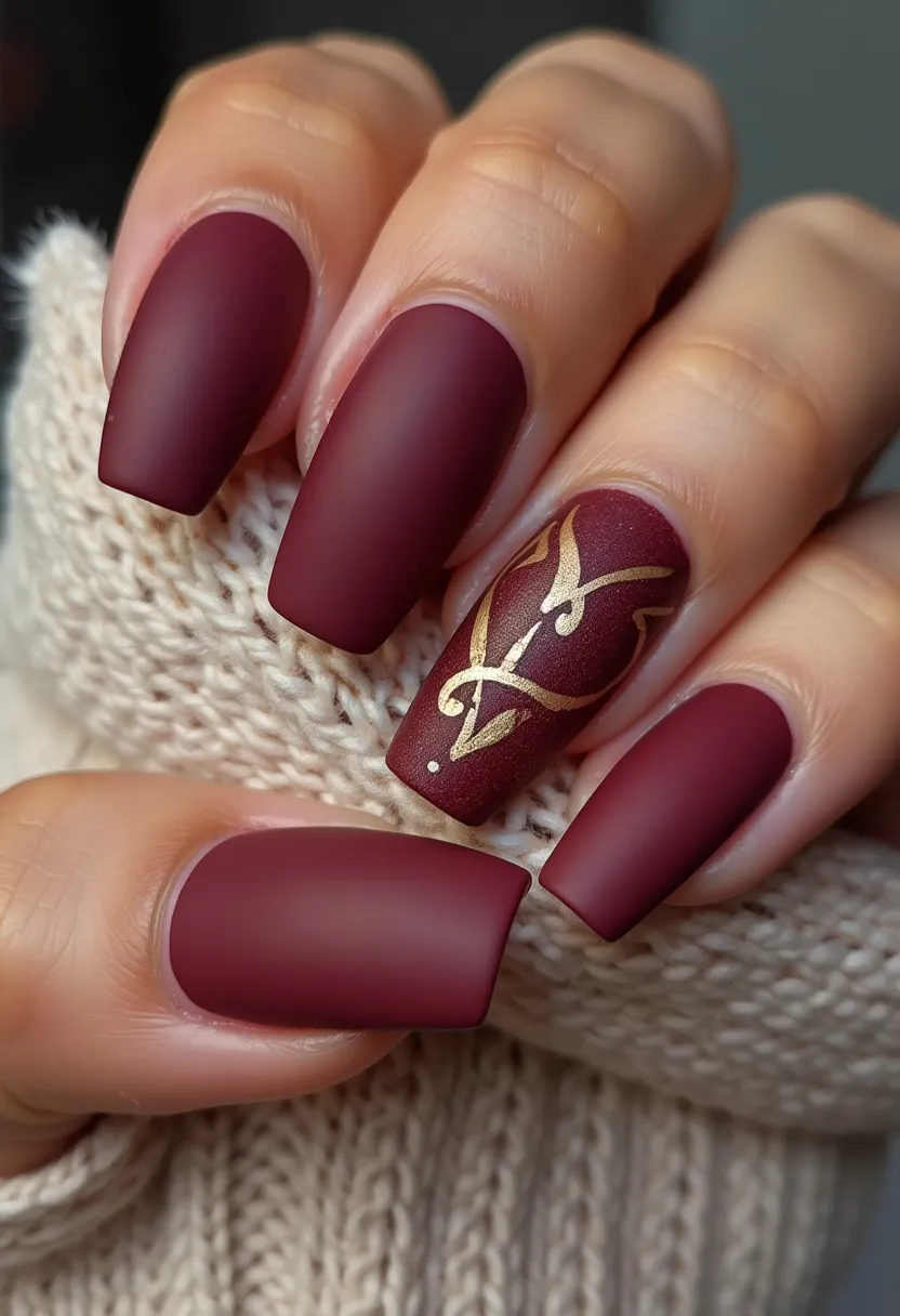 maroon nail designs