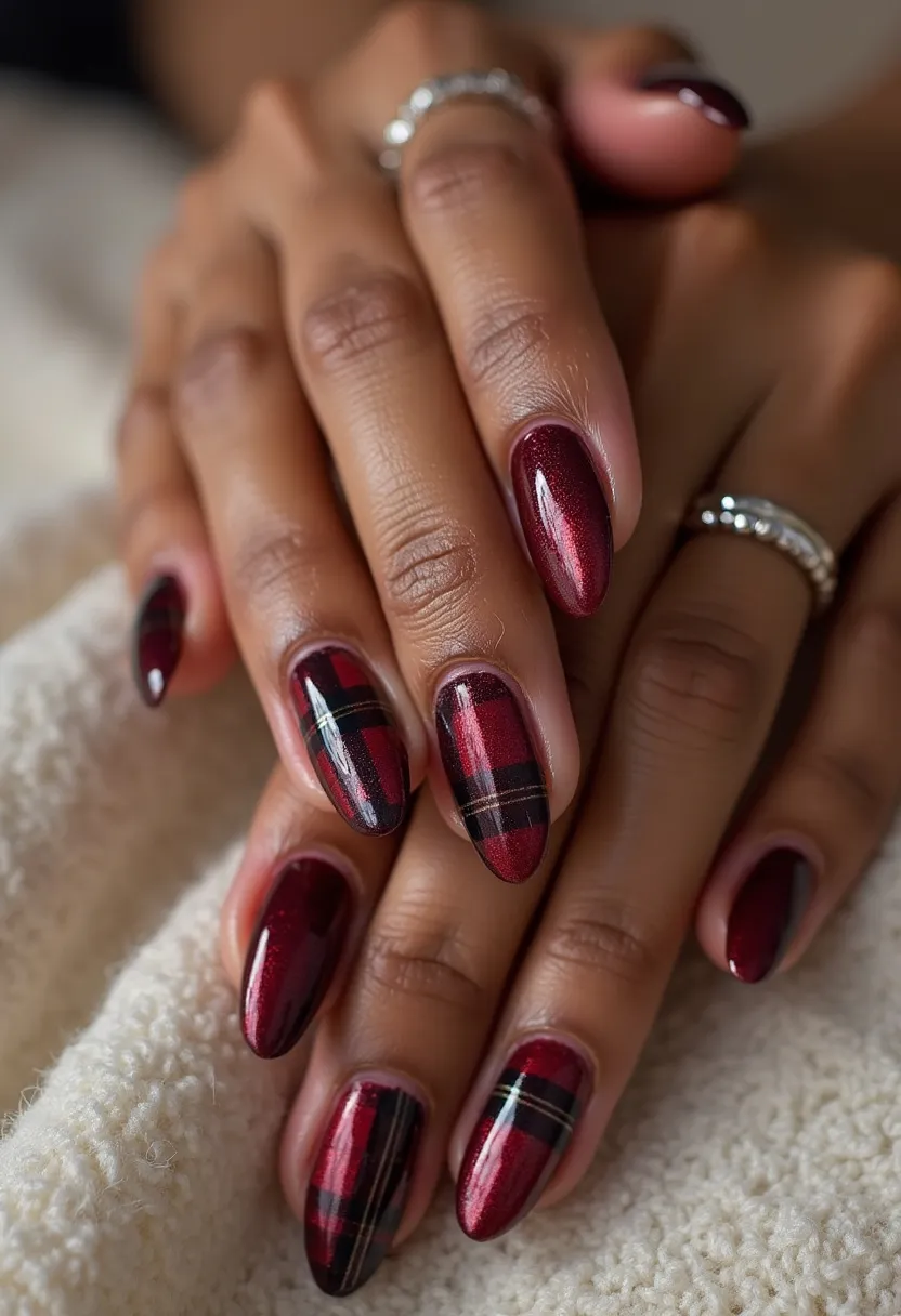 plaid nail designs