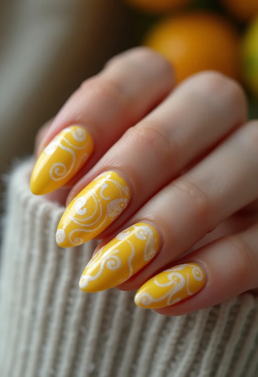 yellow nail designs